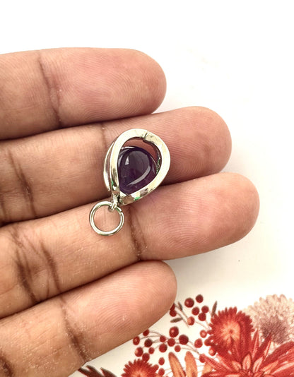 Tiny Deep Purple Amethyst Teardrop Pendant