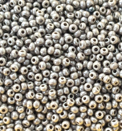 Preciosa Smoke Grey Luster Seed Beads