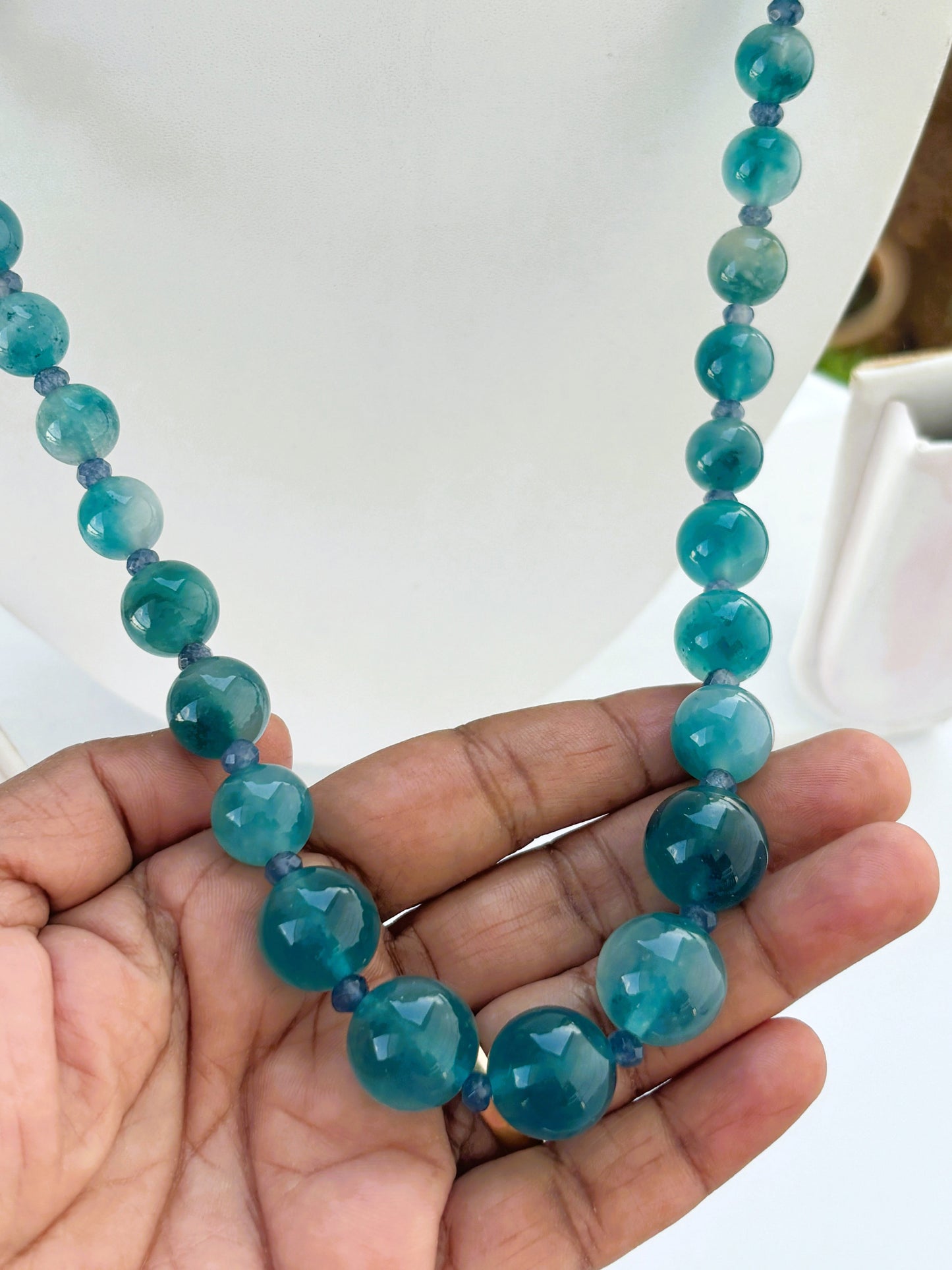Blue Agate Graduation Necklace