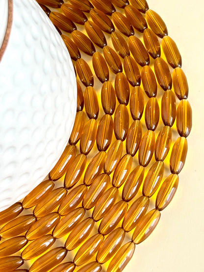 Amber Brown Mini Capsule Glass Beads
