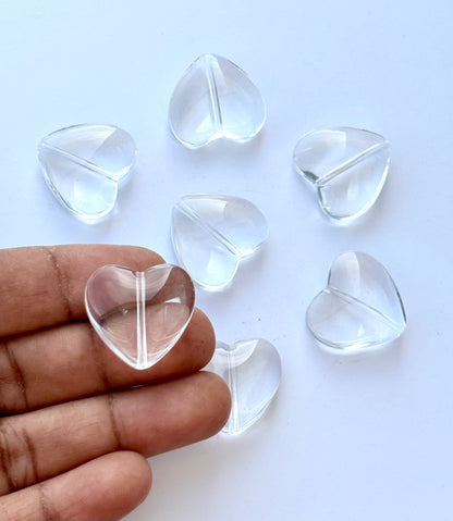 Clear Glass Heart Beads For Jewelry Making