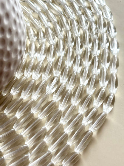 Clear Mini Glass Capsule Beads for Jewelry Making