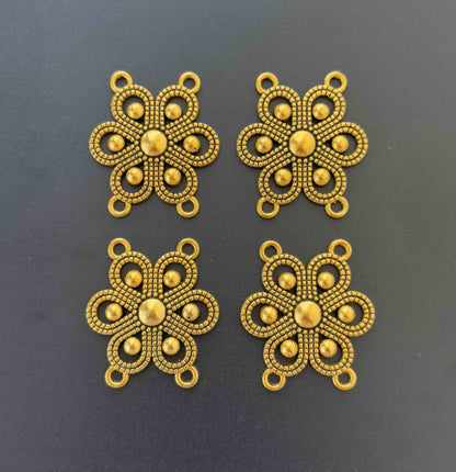 Floral Jewelry Connectors with Six Petals