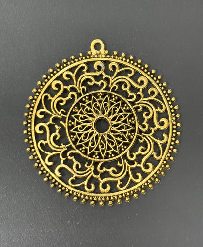 Sale - Intricate Filigree Mandala Pendant