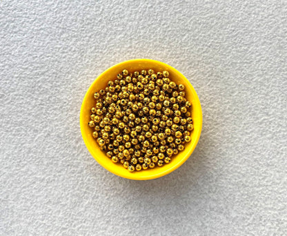 Metallic Gold Acrylic Round Beads 6MM
