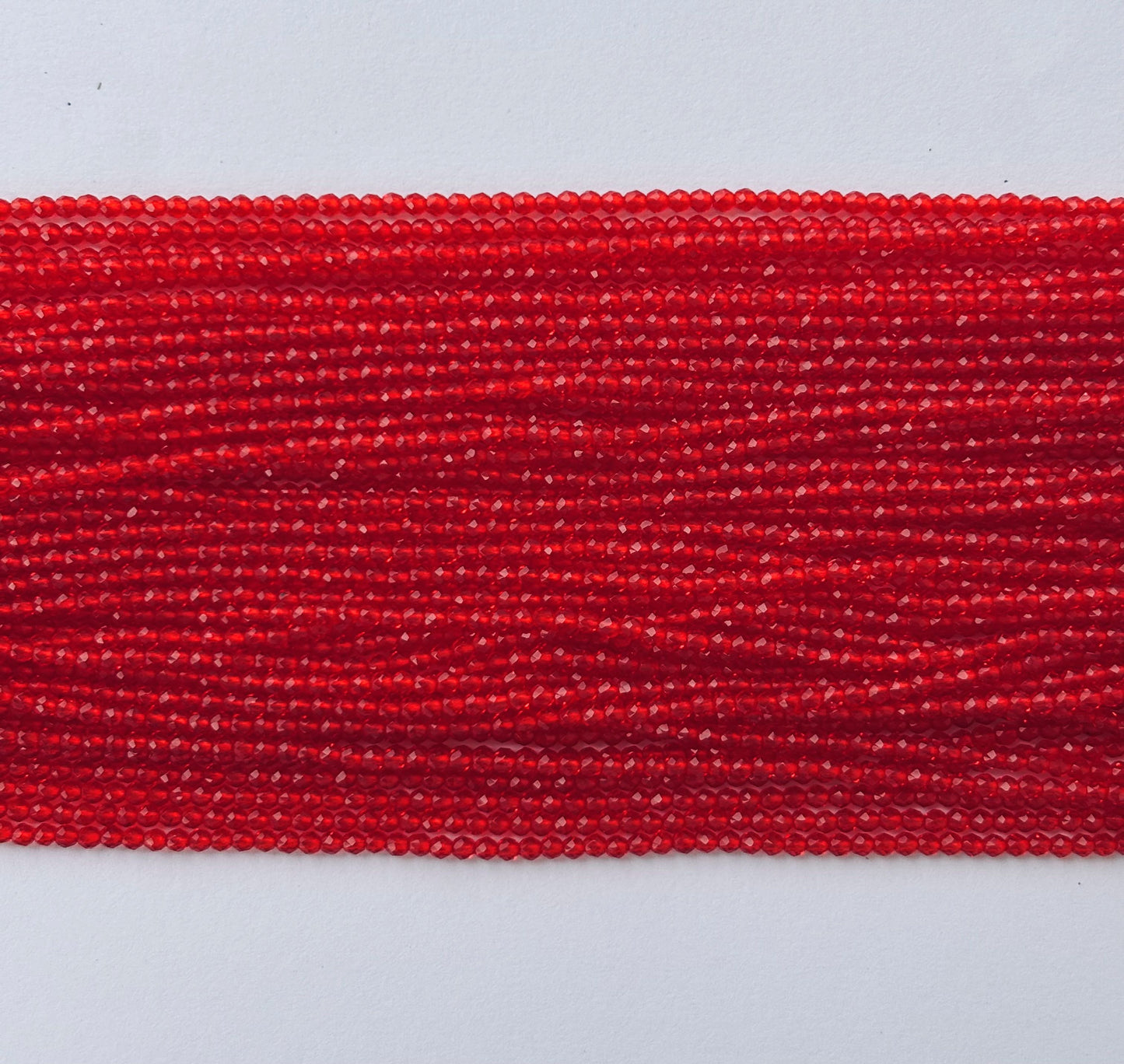Vivid Red Faceted Hydro Beads - Vibrant Gemstone Strands for Jewelry Making