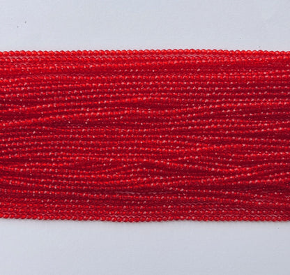 Vivid Red Faceted Hydro Beads - Vibrant Gemstone Strands for Jewelry Making