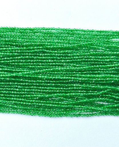 Bright Green Faceted Hydro Beads - Vibrant Gemstone Strands for Jewelry Making