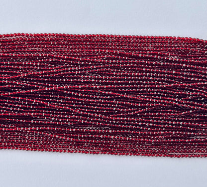 Ruby Red Faceted Hydro Beads - Vibrant Gemstone Strands for Jewelry Making