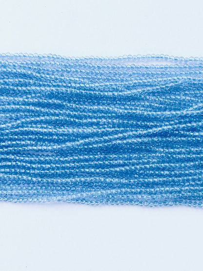 Sky Blue Faceted Hydro Beads - Vibrant Gemstone Strands for Jewelry Making