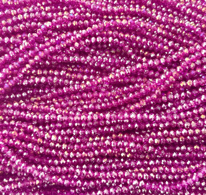 Magenta Rondelle Crystal Beads 4MM