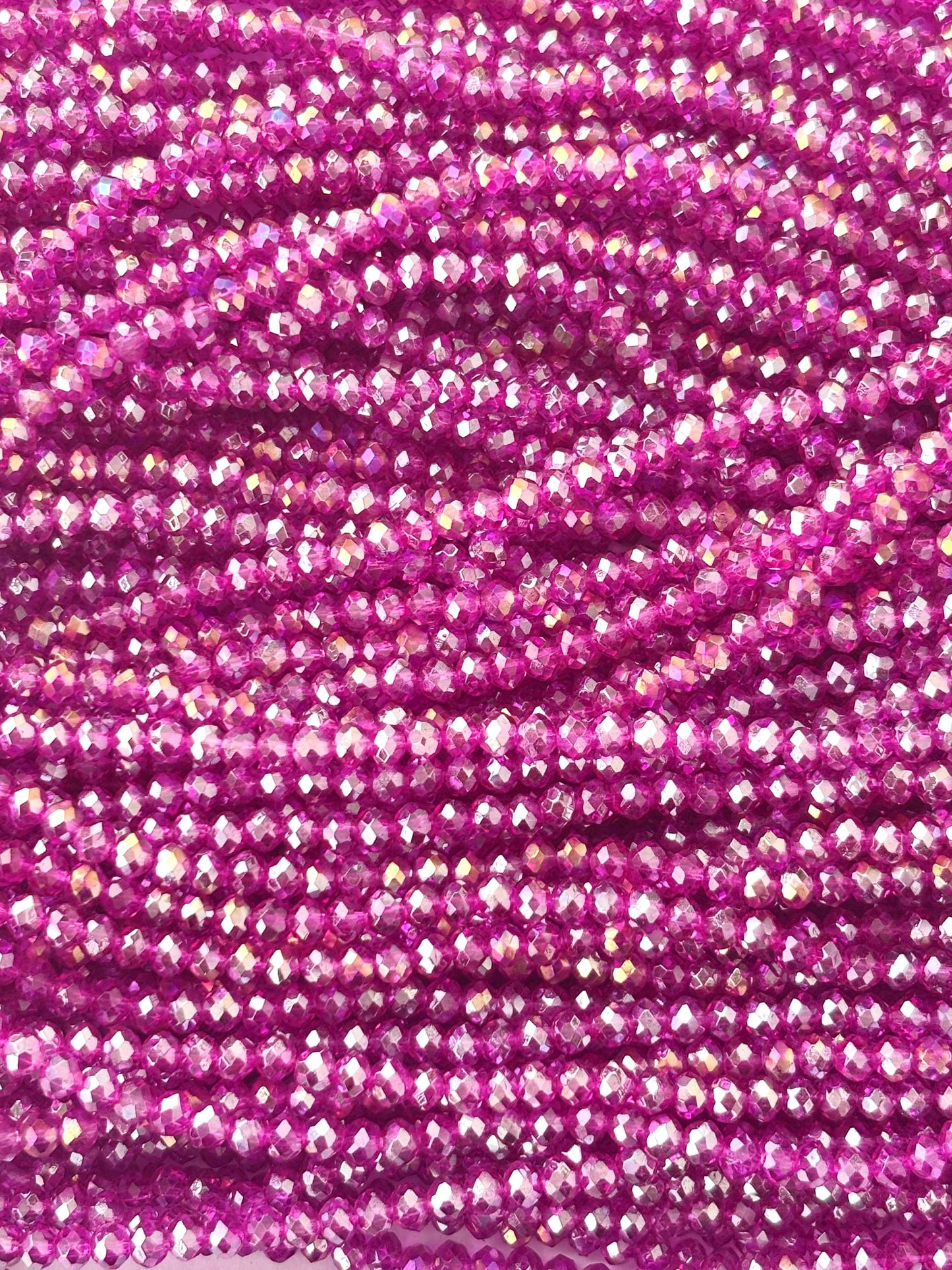 Magenta Rondelle Crystal Beads 4MM