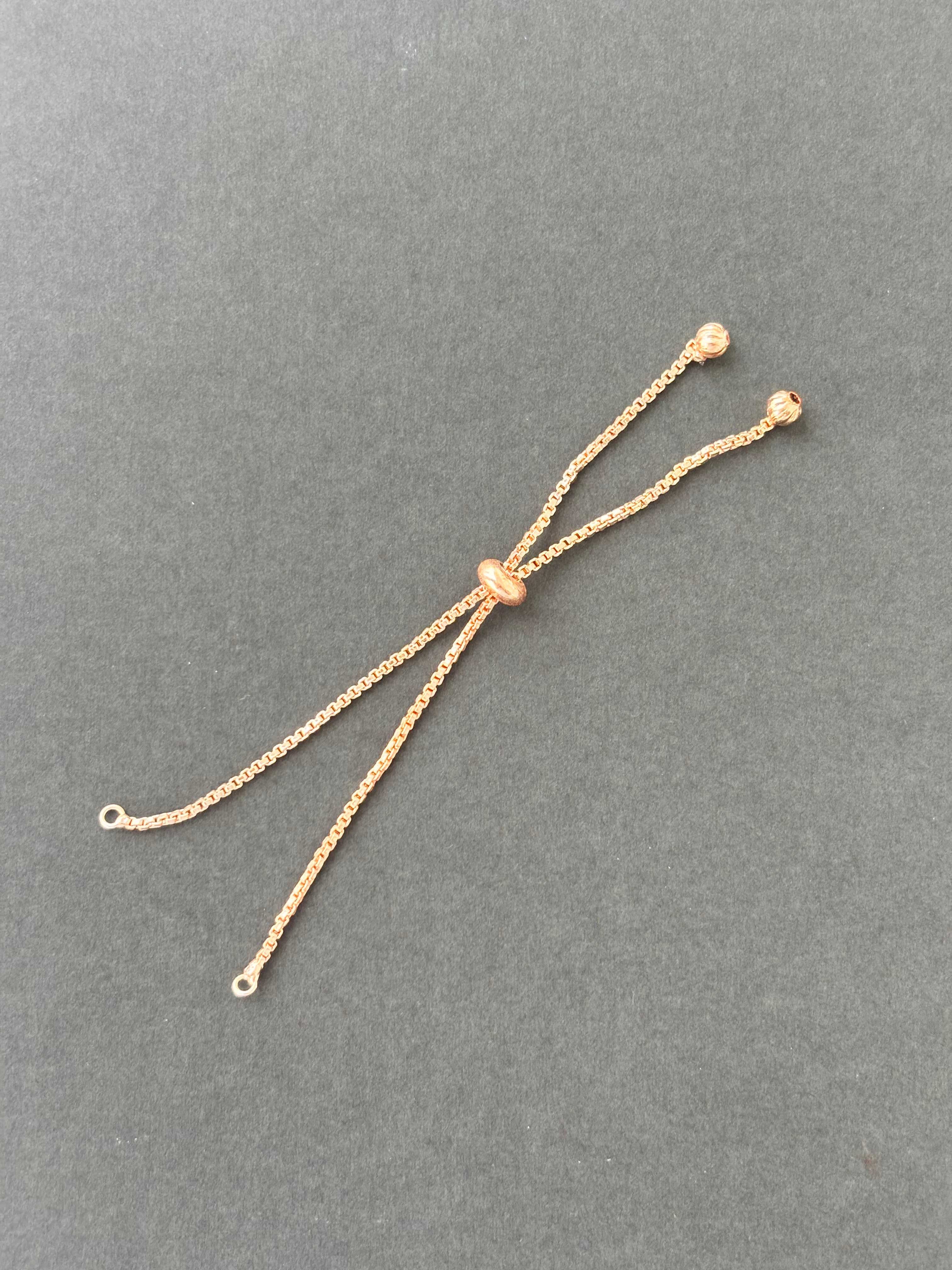 Rose Gold Adjustable Slider Bracelet Extender Chain