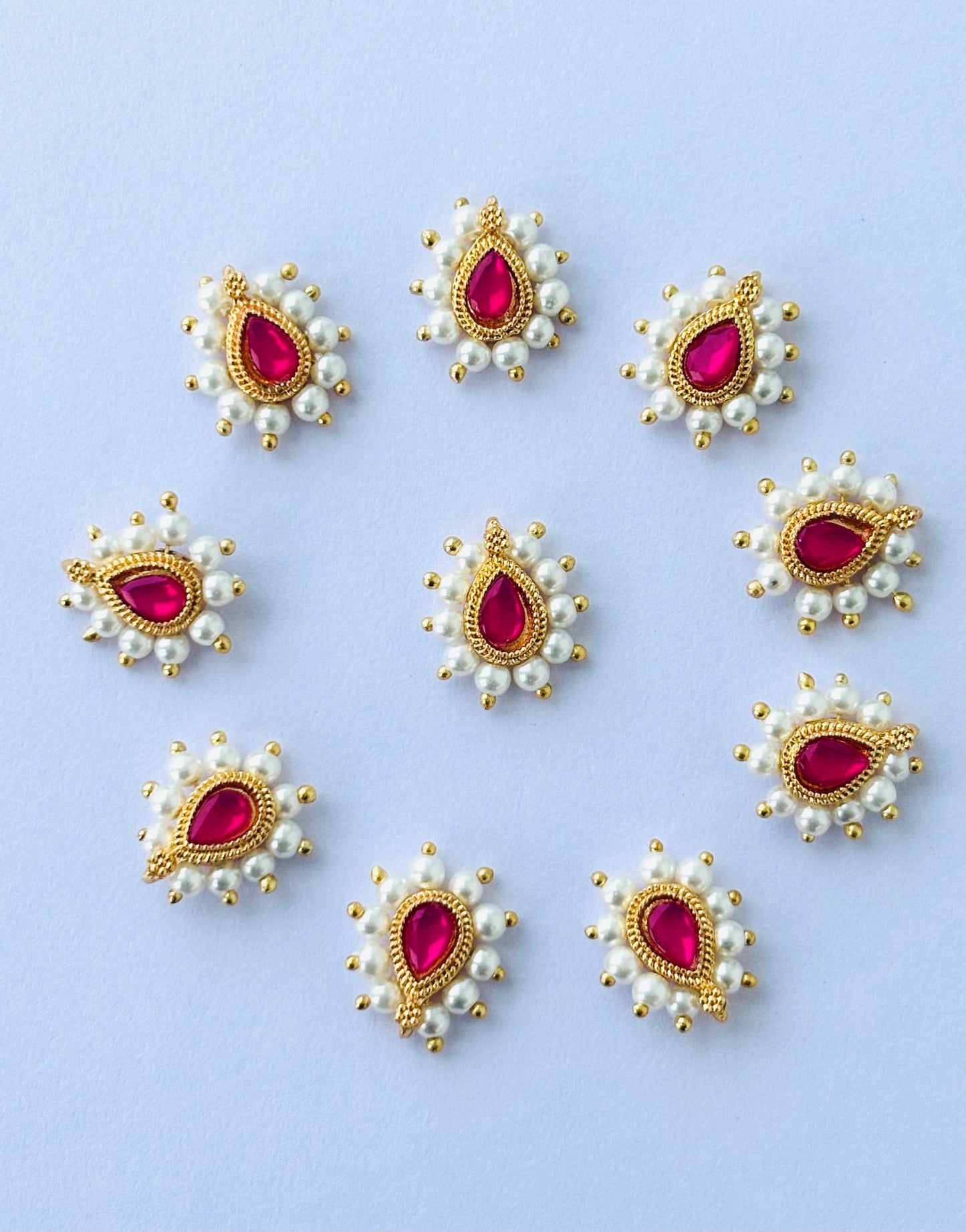 Pink Teardrop Pearl Kundans