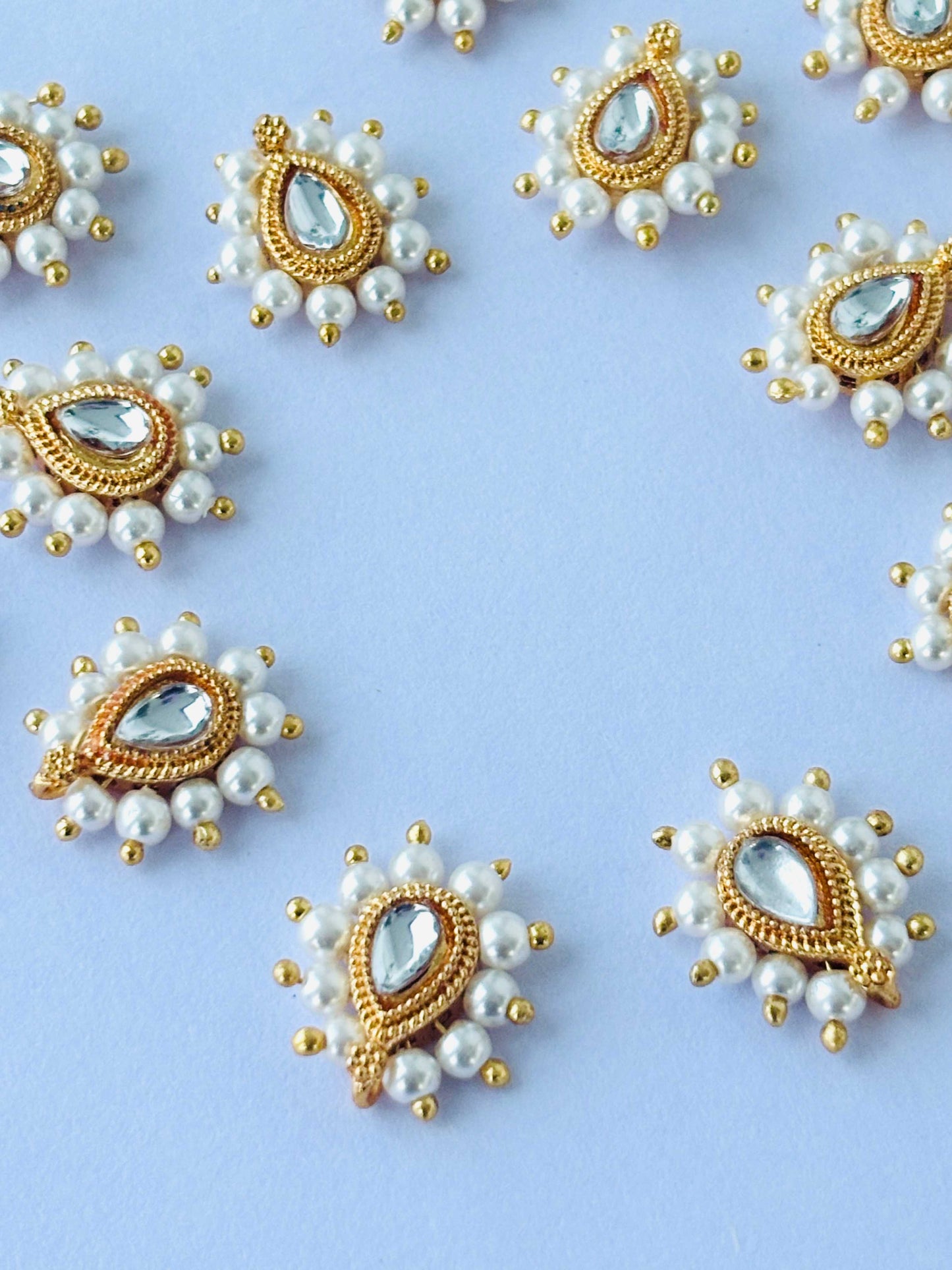 White Teardrop Pearl Kundans