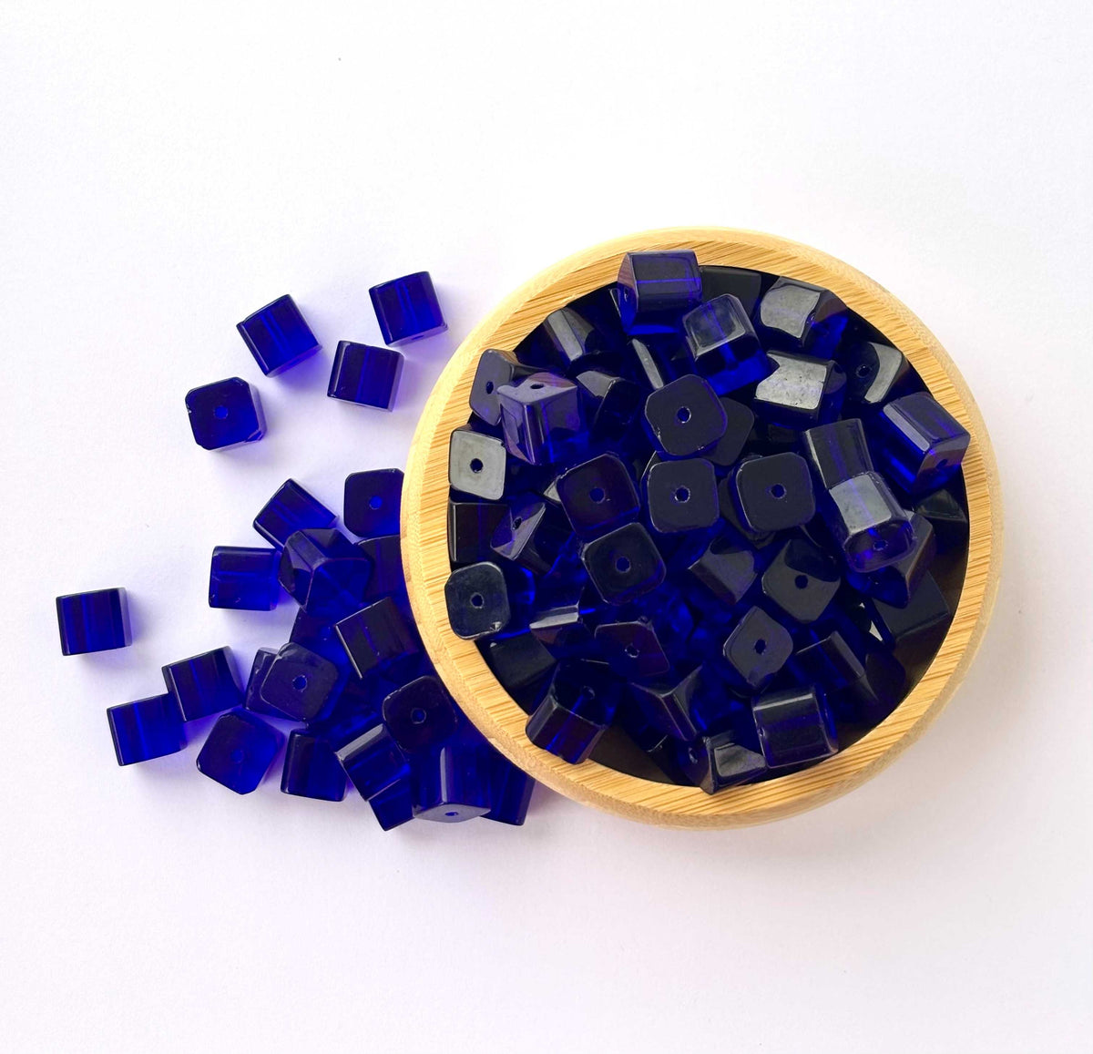 Cobalt Blue Cube Glass Beads