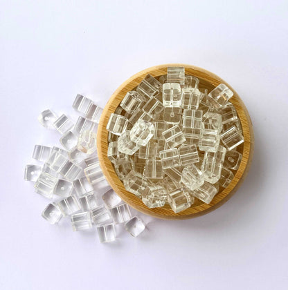 Clear Ice Cube Glass Beads