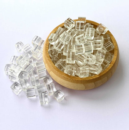 Clear Ice Cube Glass Beads