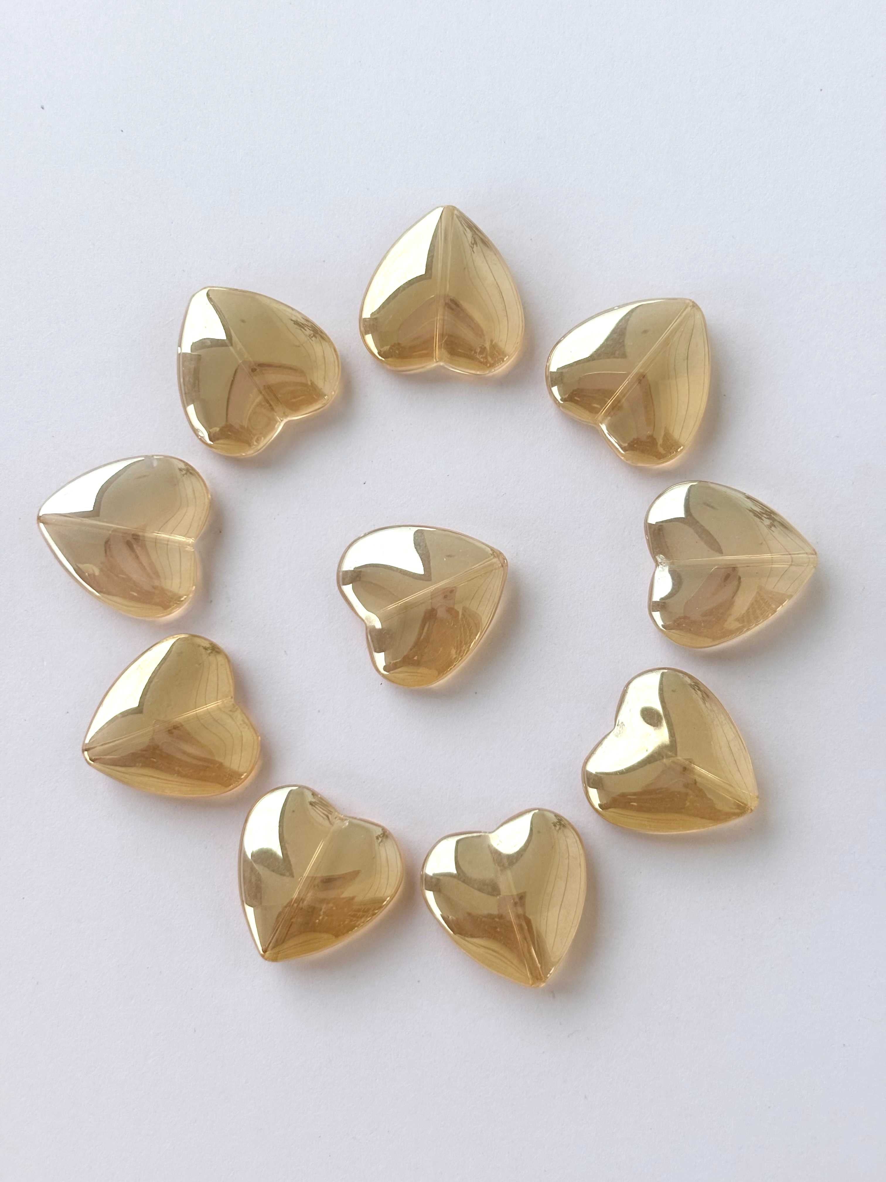 Champagne Glass Heart Beads for Jewelry Making