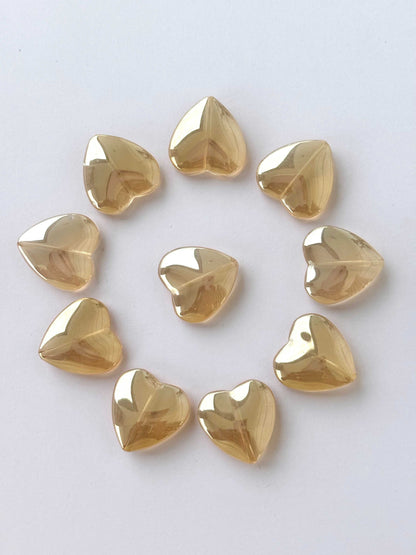 Champagne Glass Heart Beads for Jewelry Making