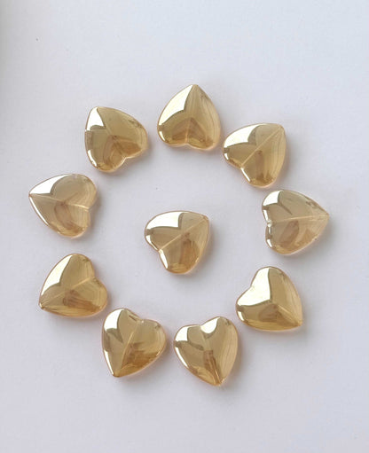 Champagne Glass Heart Beads for Jewelry Making