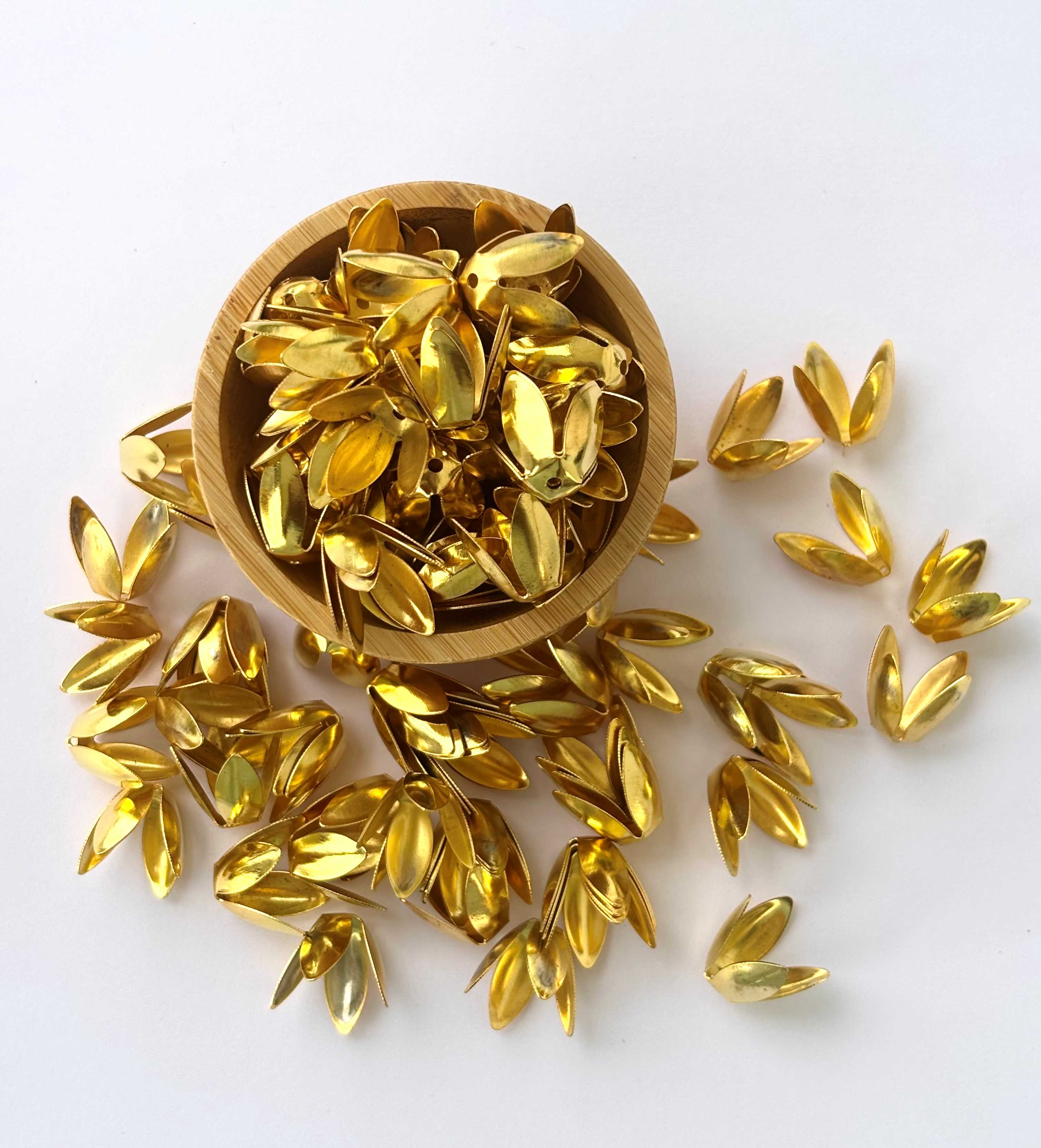 Gold Lotus Petal Bead Caps 15x13MM