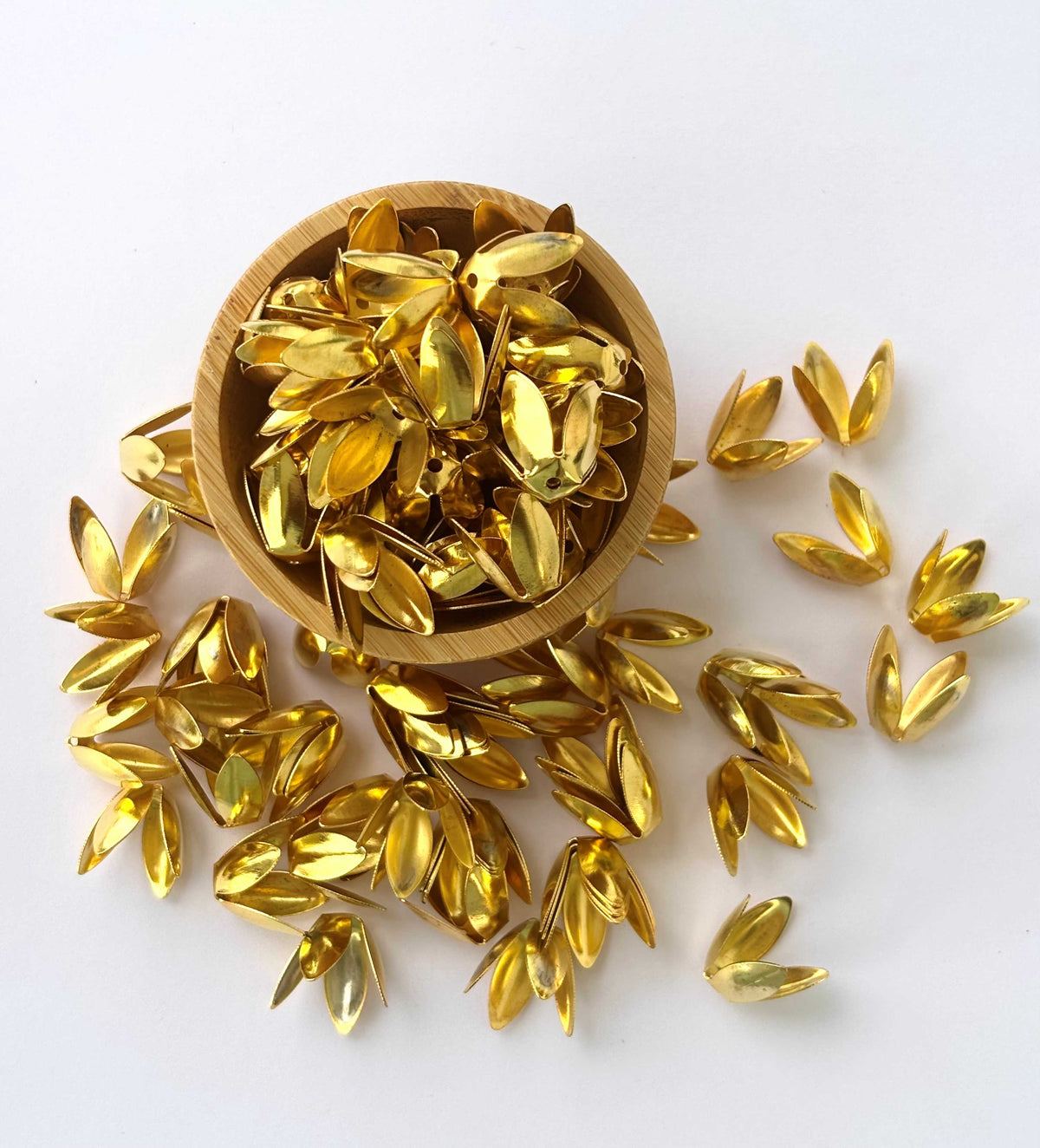 Gold Lotus Petal Bead Caps 15x13MM