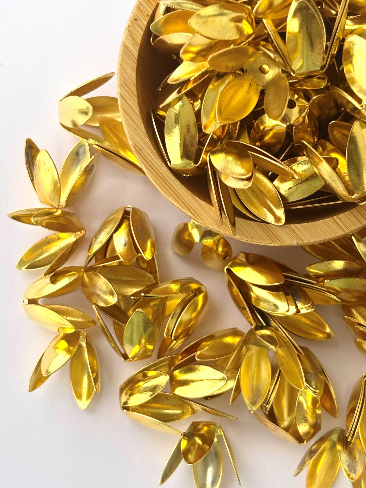 Gold Lotus Petal Bead Caps 15x13MM
