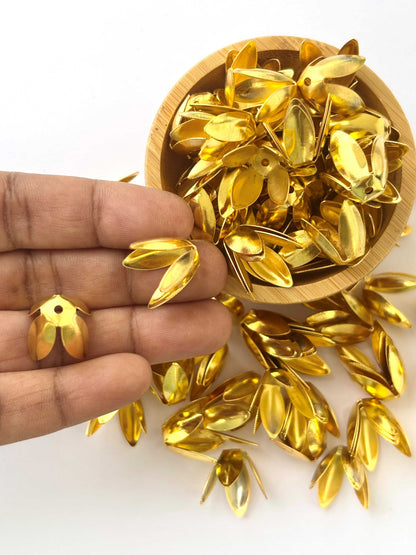 Gold Lotus Petal Bead Caps 15x13MM