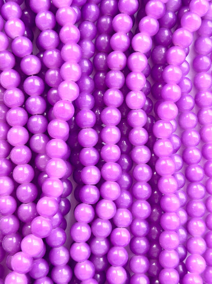 Lavender Purple Smooth Round Beads 8MM