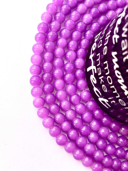Lavender Purple Smooth Round Beads 8MM