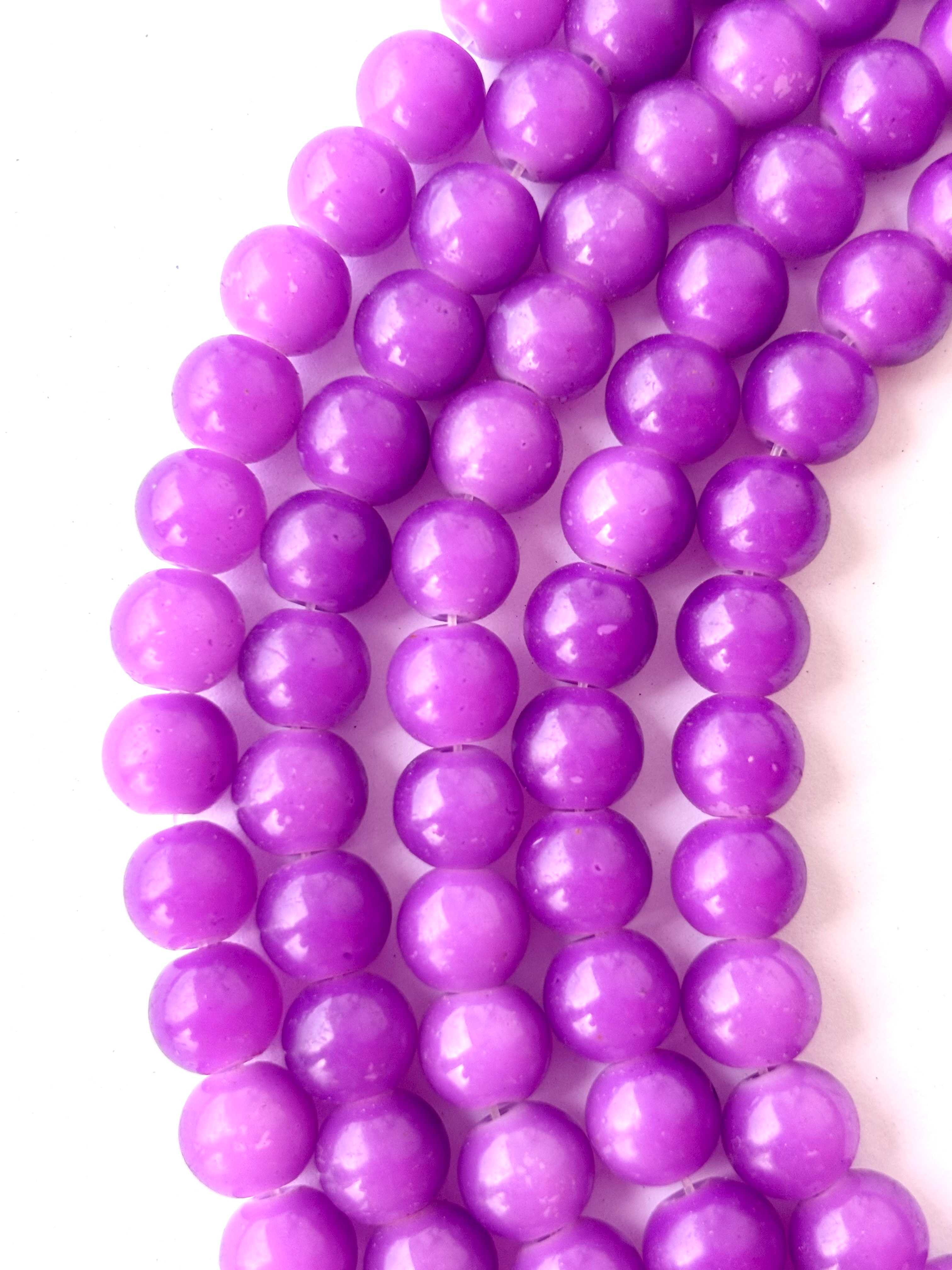 Lavender Purple Smooth Round Beads 8MM