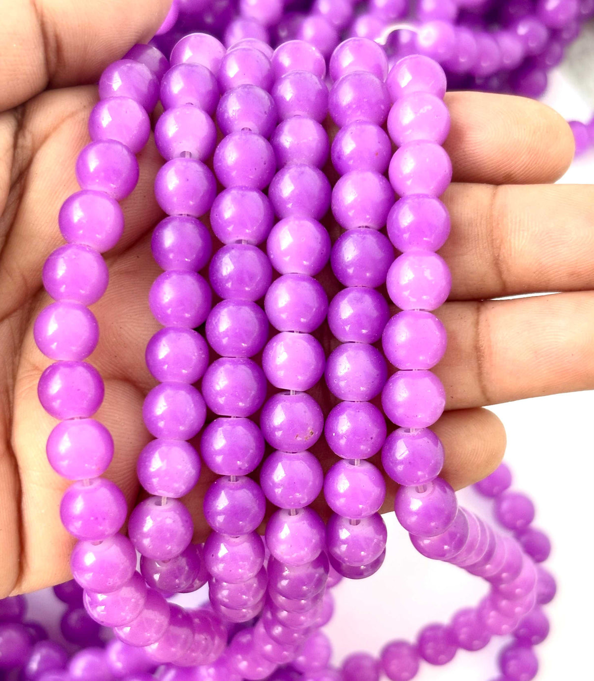 Lavender Purple Smooth Round Beads 8MM