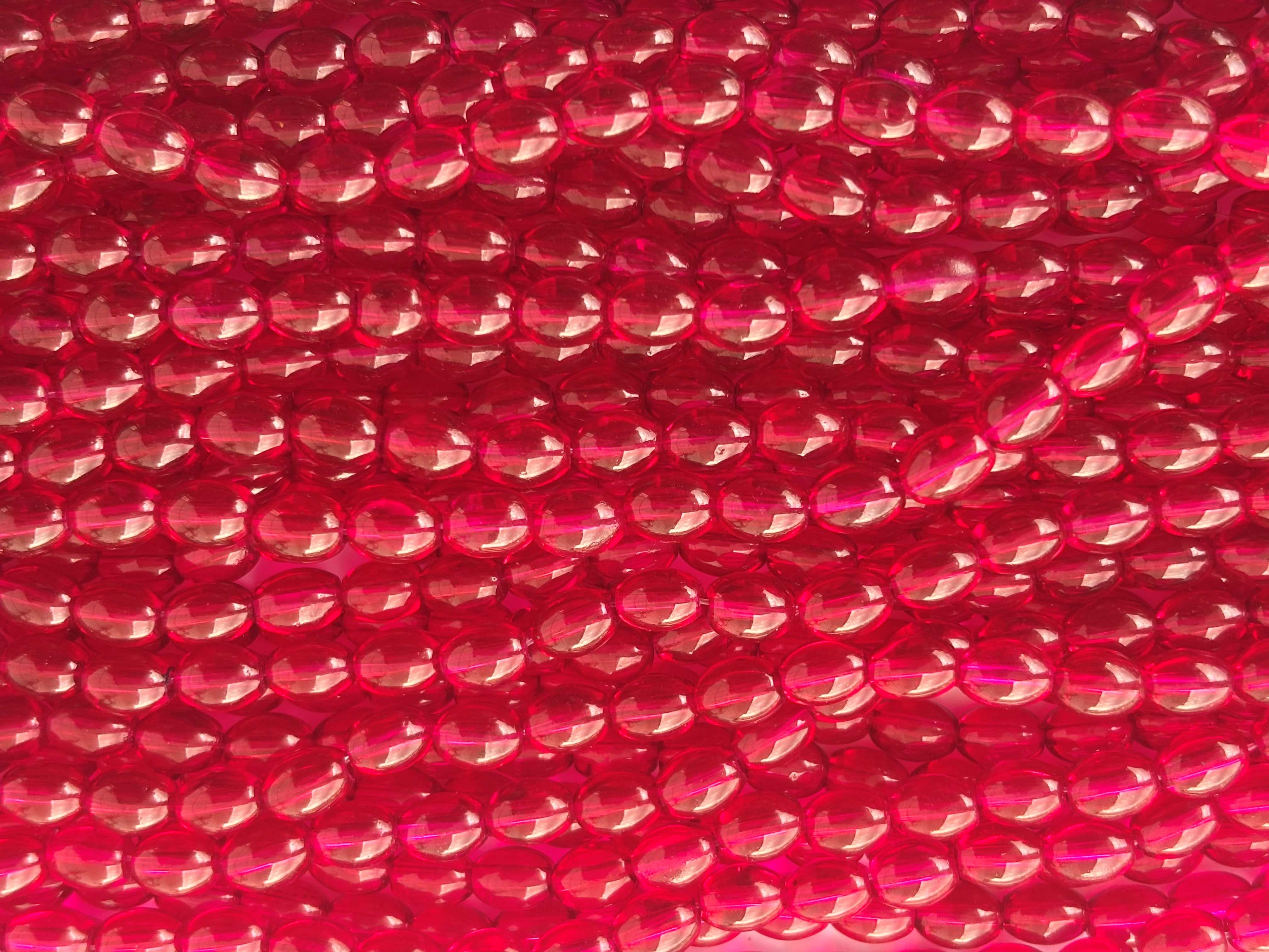 Ruby Red Oval Beads 6x8MM 26 Inches