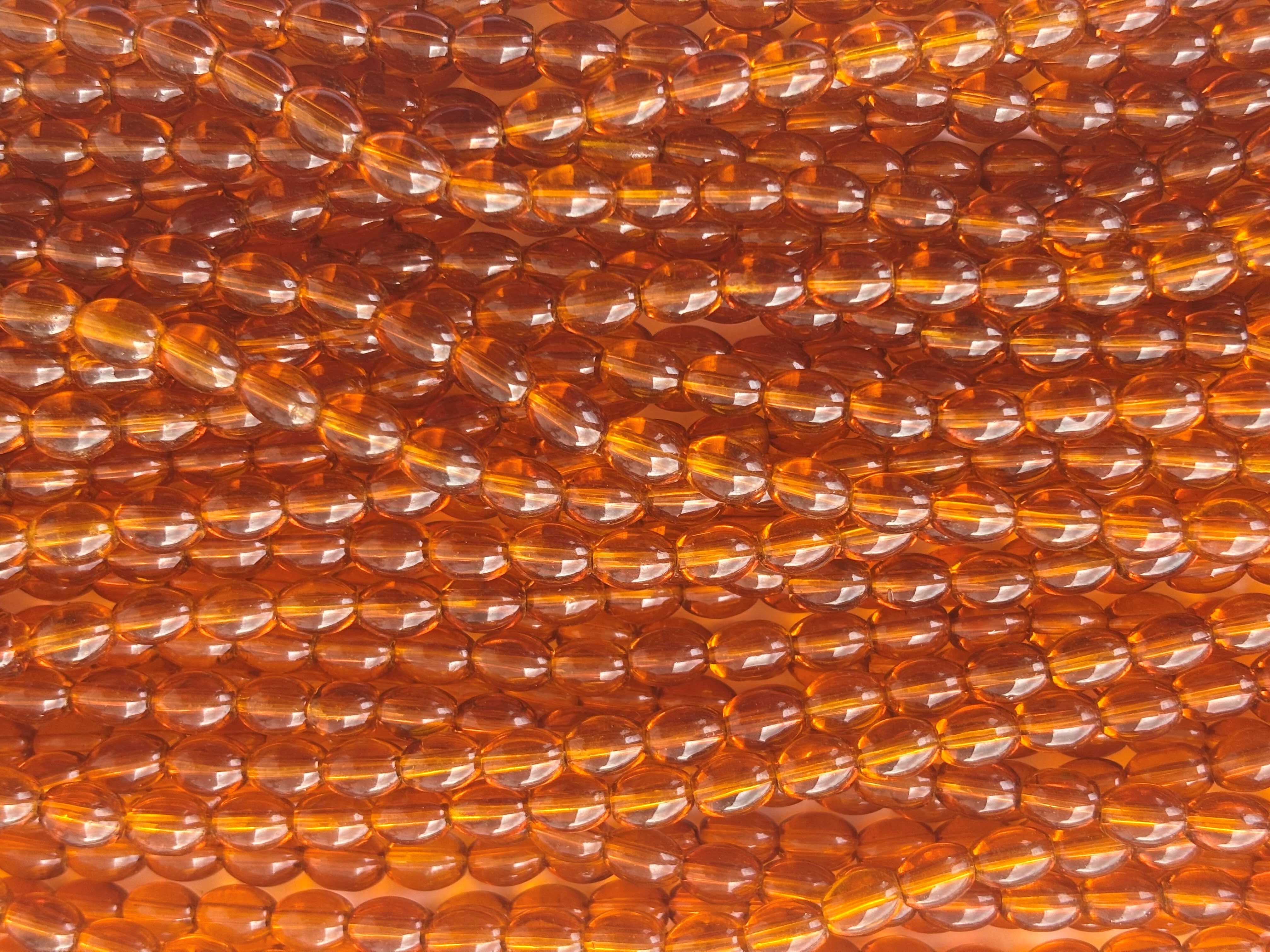 Amber Orange Oval Beads 6x8MM 26 Inches