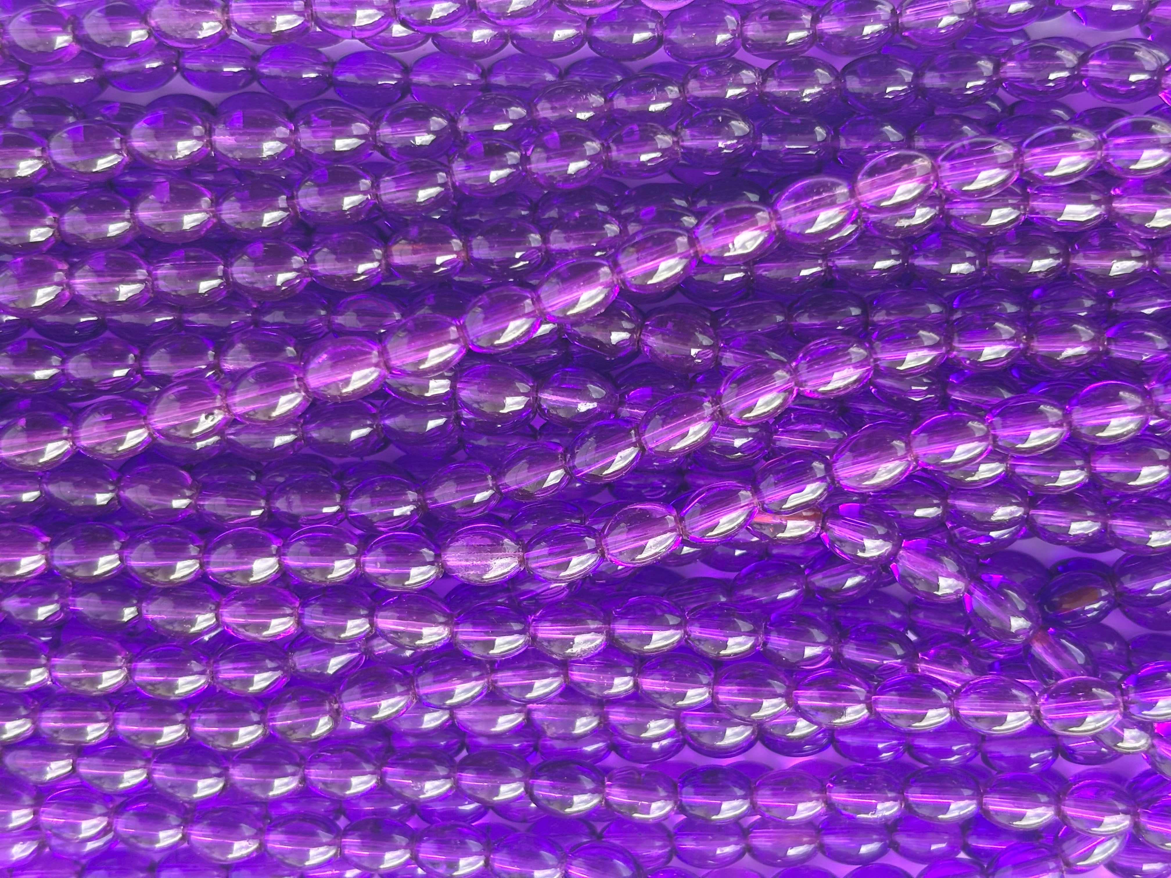 Royal Purple Oval Beads 6x8MM 26 Inches