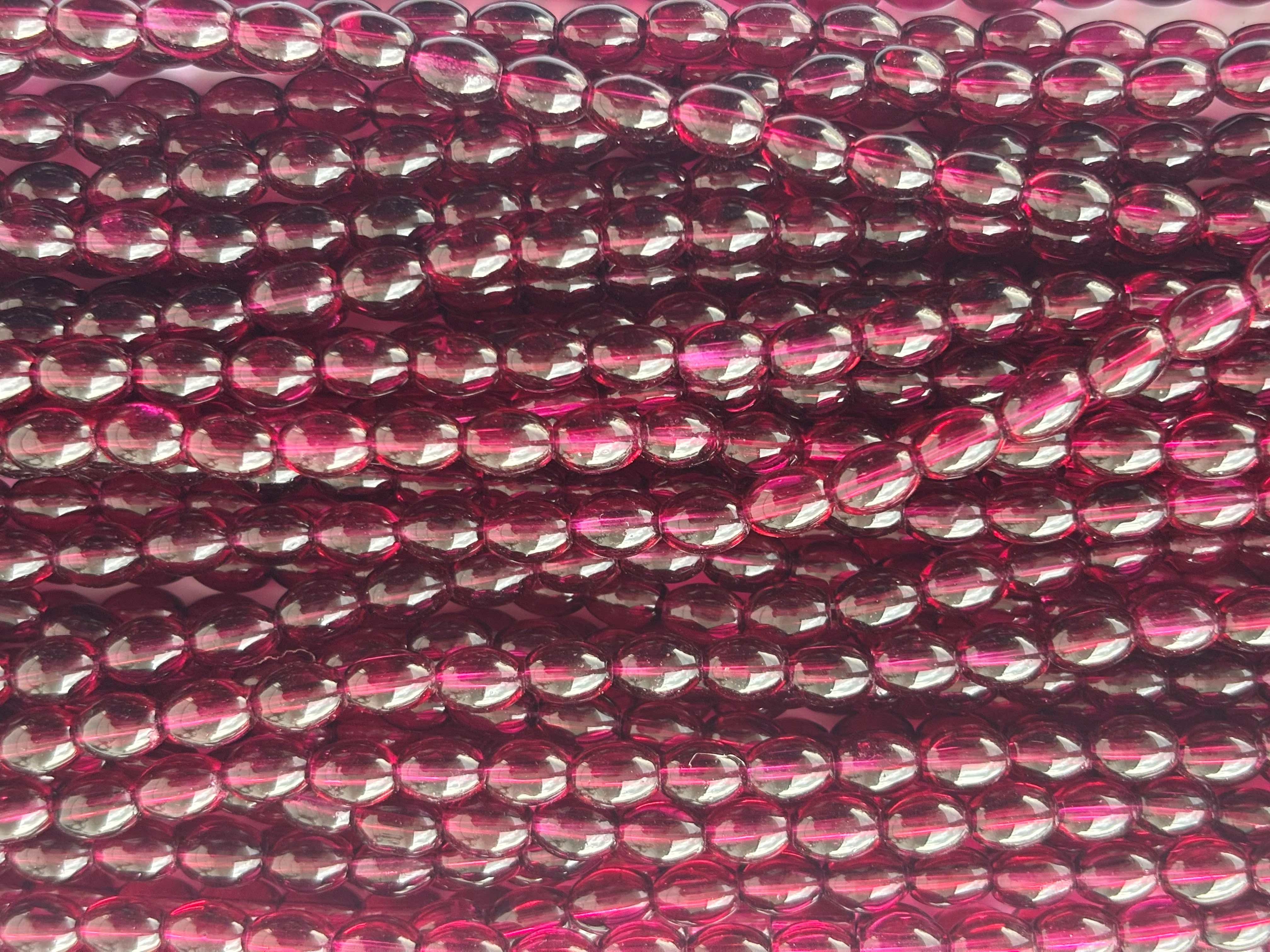 Wine Red Oval Beads 6x8MM 26 Inches