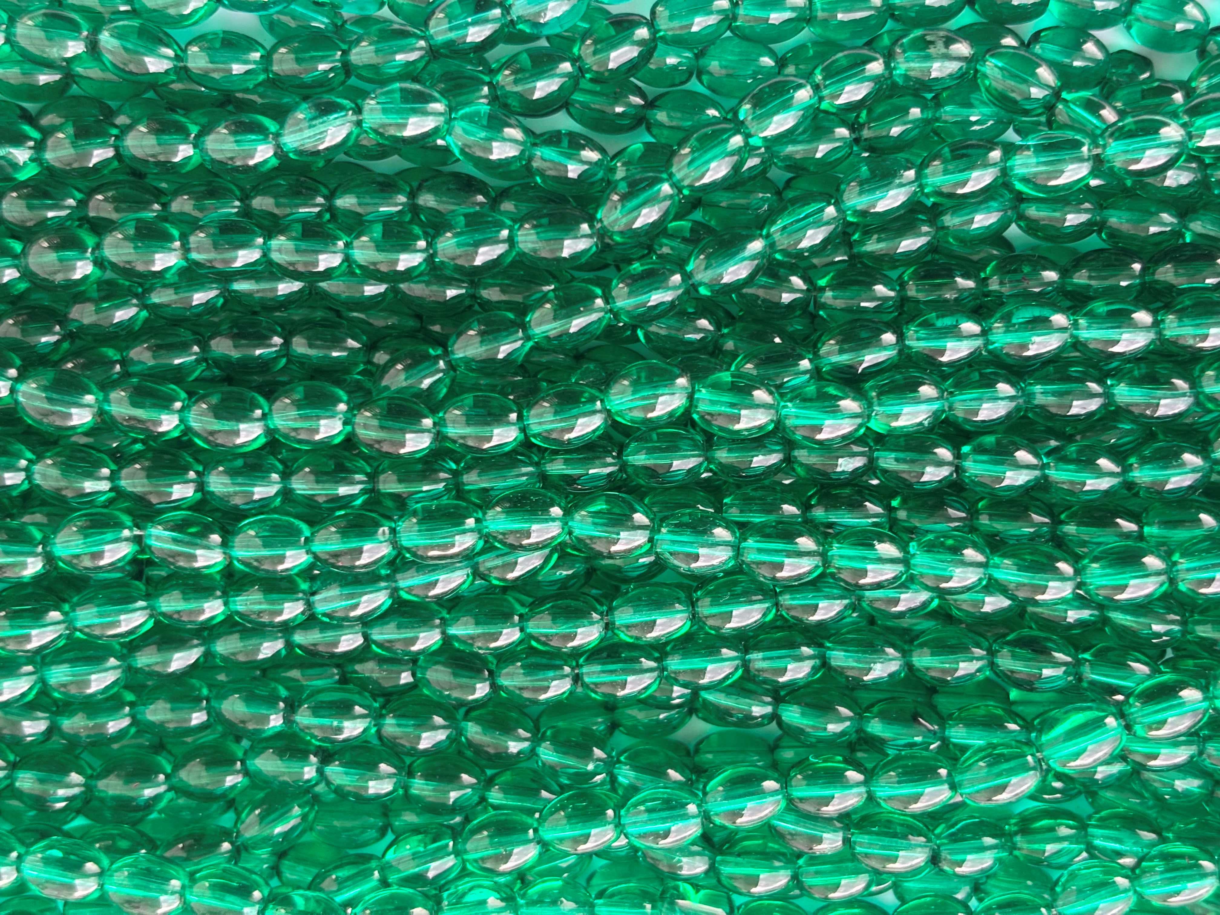 Forest Green Oval Beads 6x8MM 26 Inches