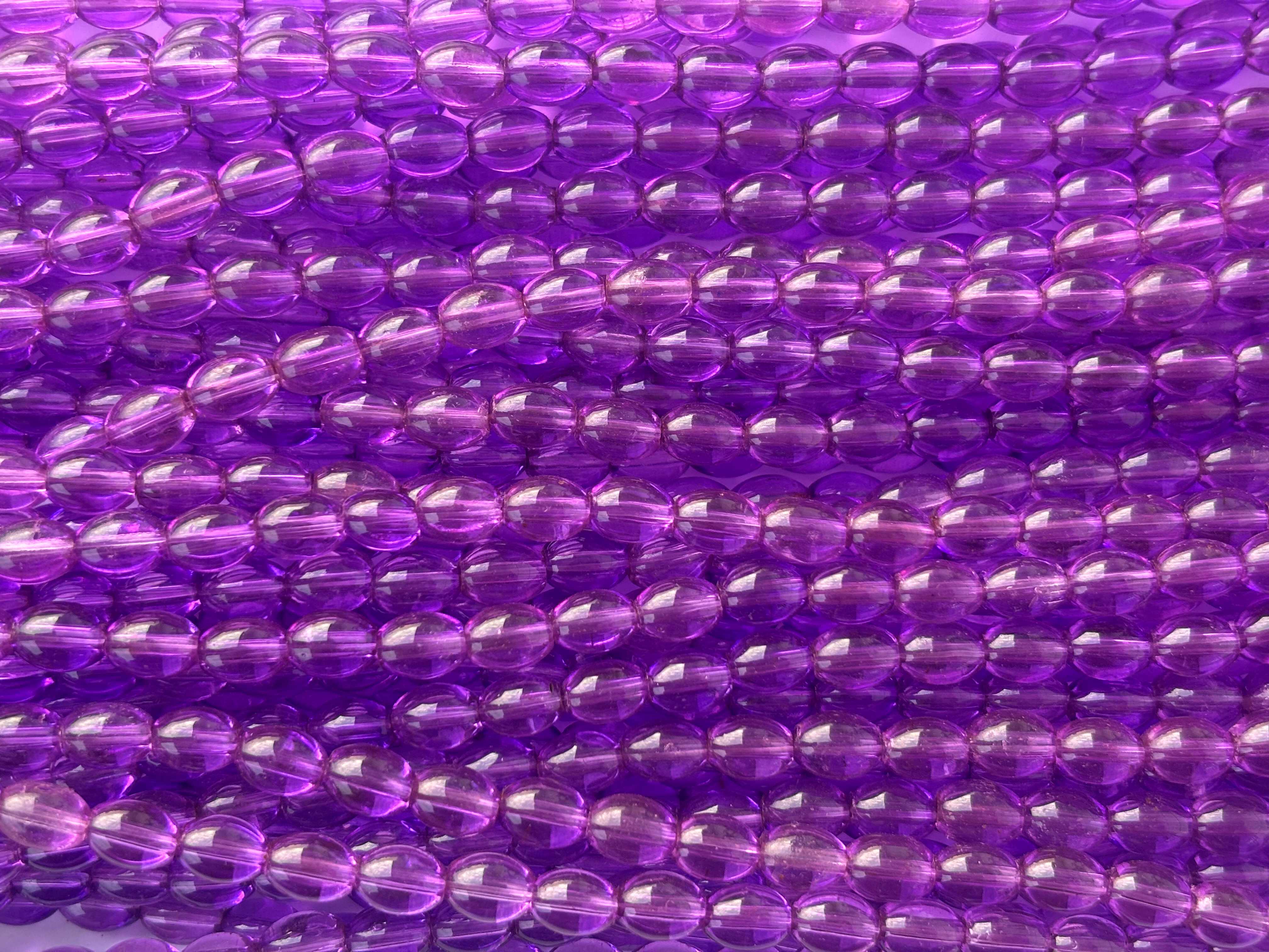 Orchid Purple Oval Beads 6x8MM 26 Inches