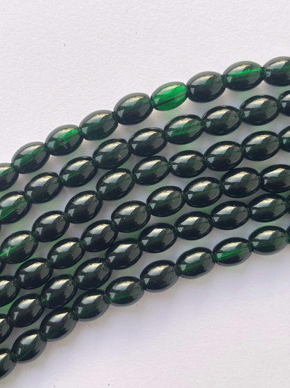 Deep Emerald Oval Beads 6x8MM 26 Inches
