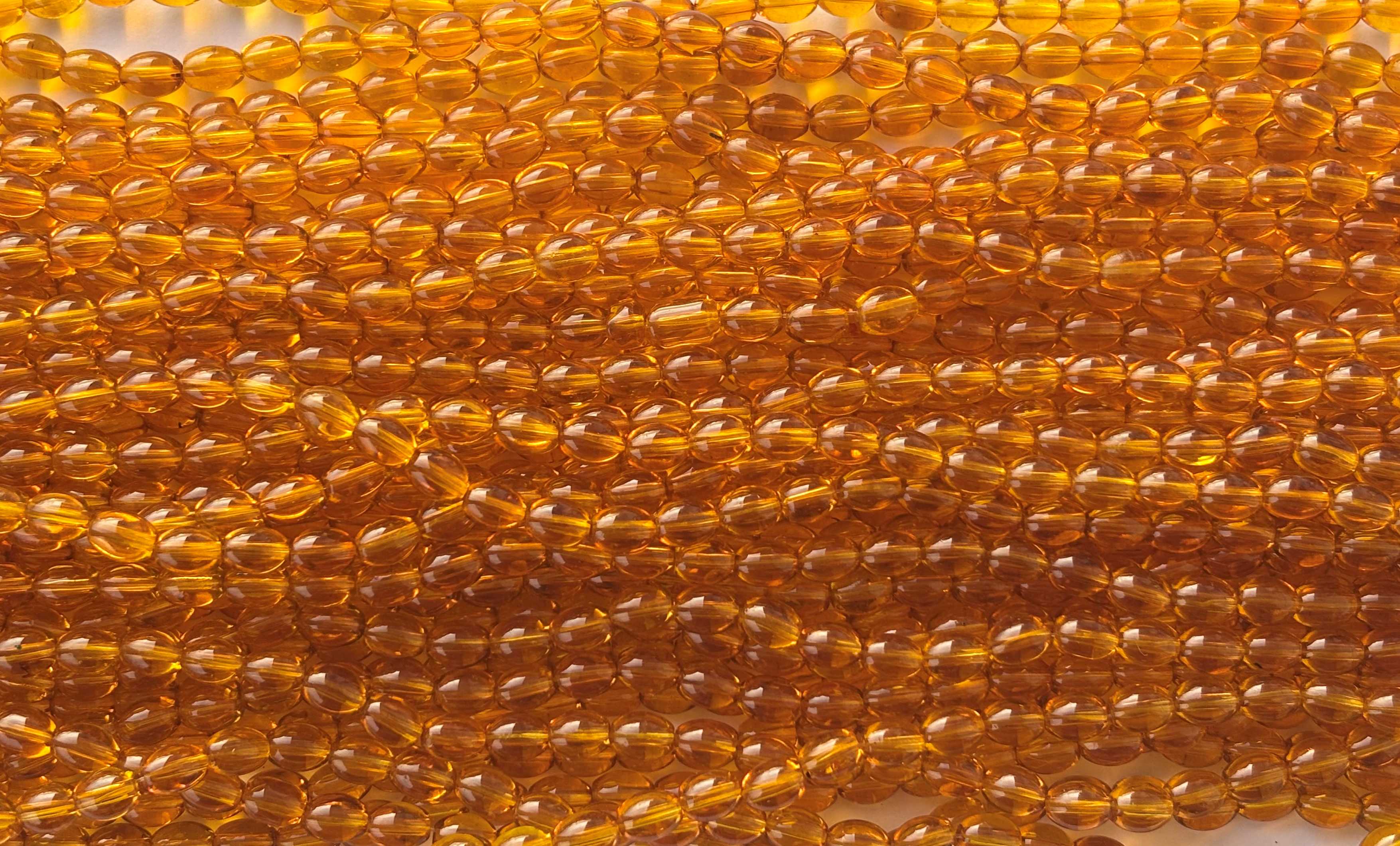 Honey Gold Oval Beads 6x8MM 26 Inches