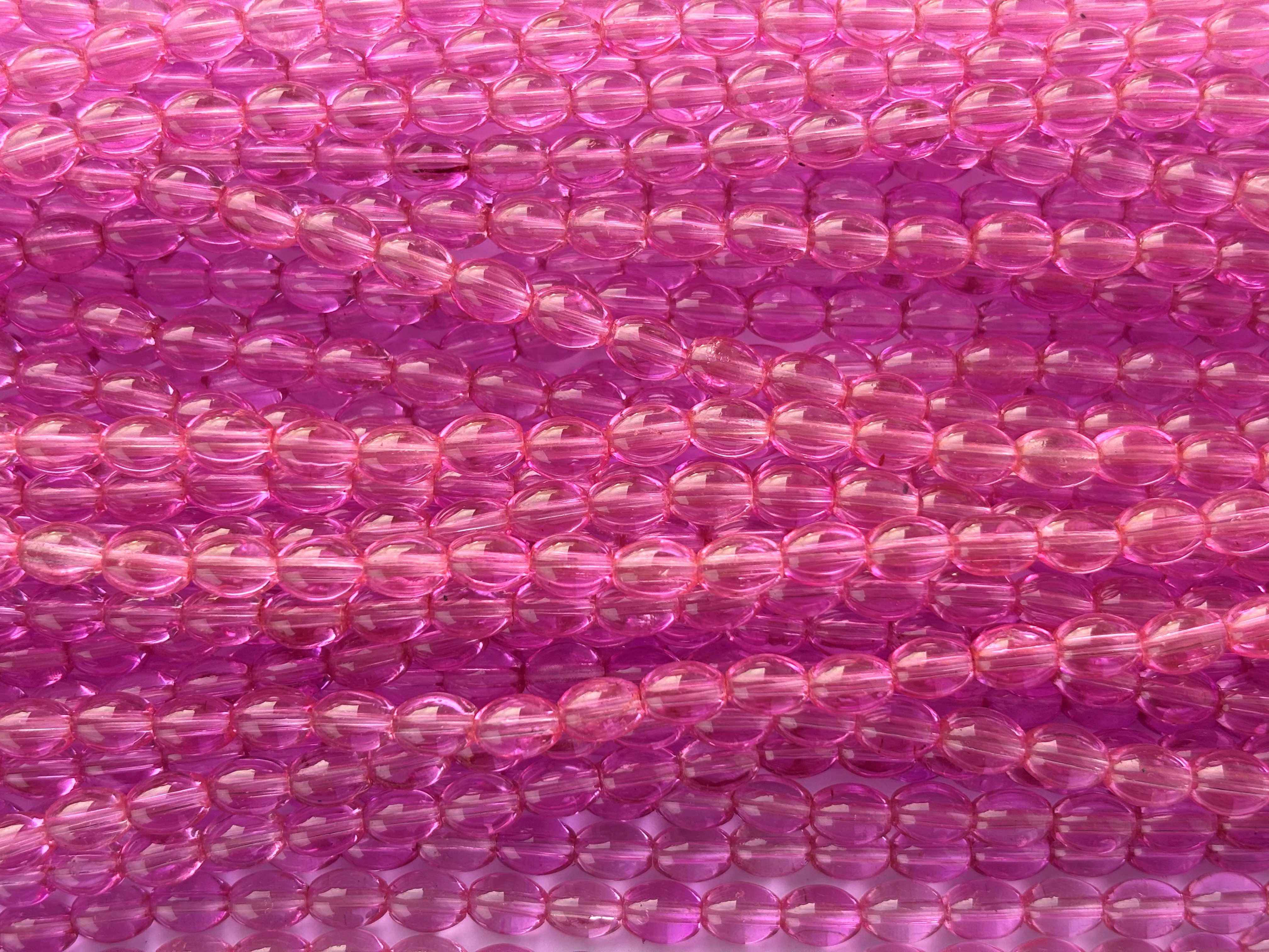 Rose Pink Oval Beads 6x8MM 26 Inches