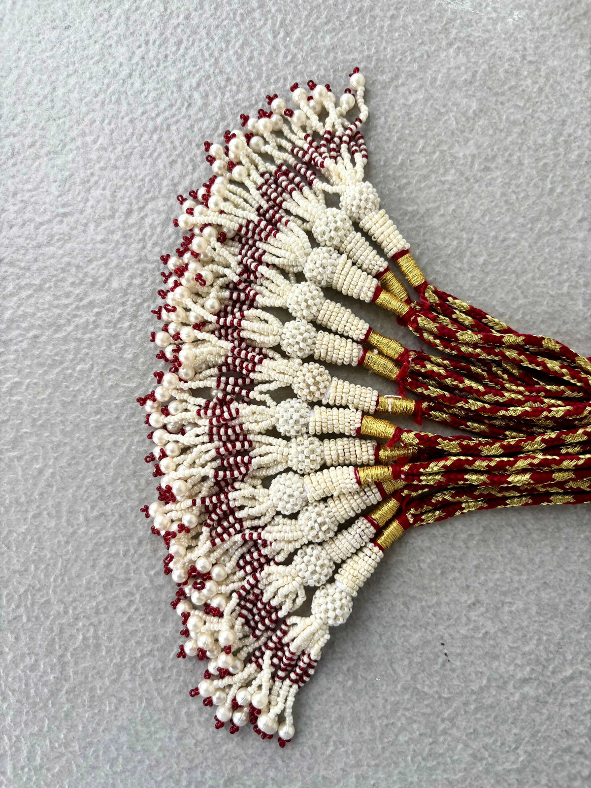 Gold & Maroon Thread Necklace Dori
