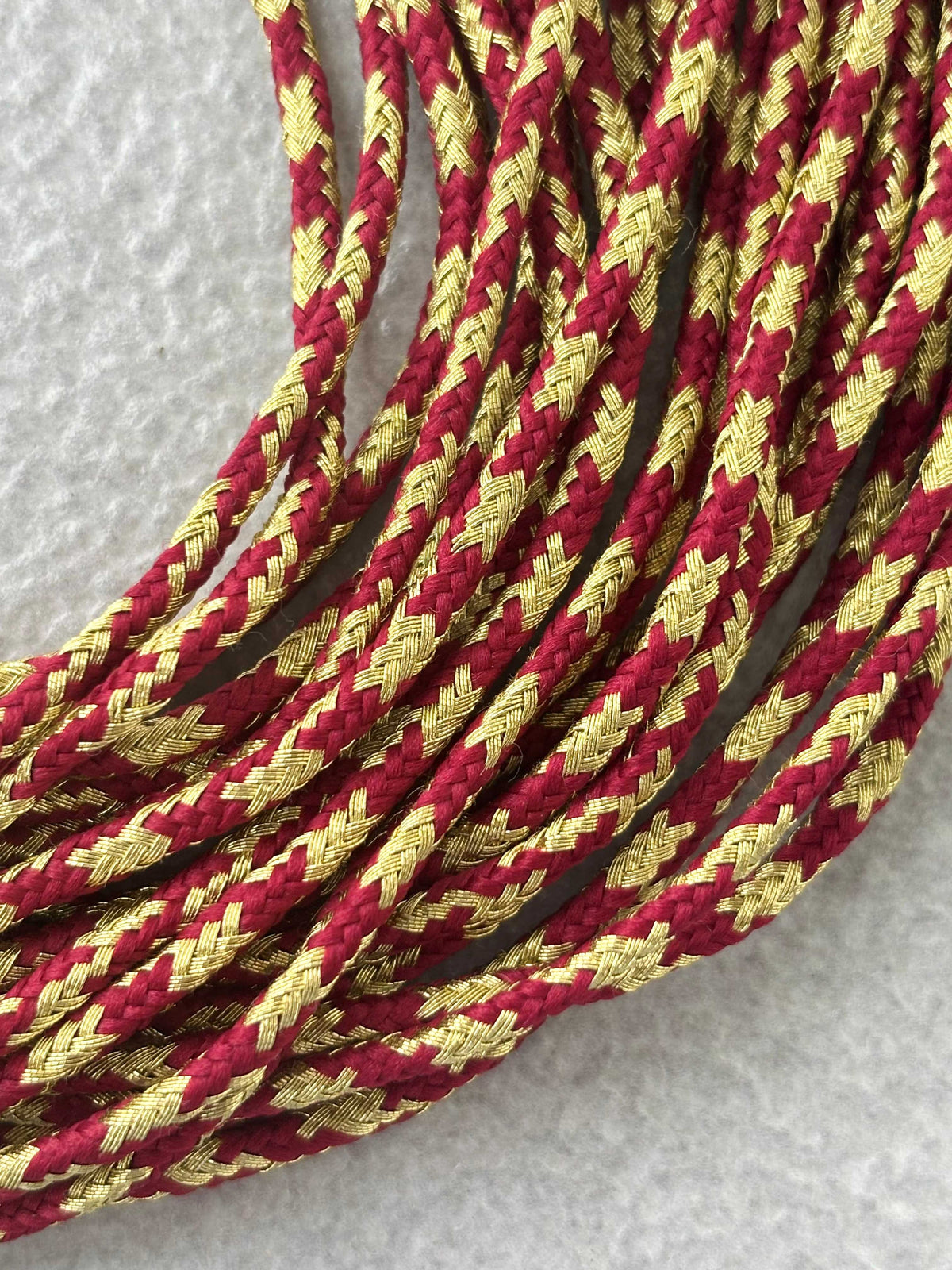Gold & Maroon Thread Necklace Dori