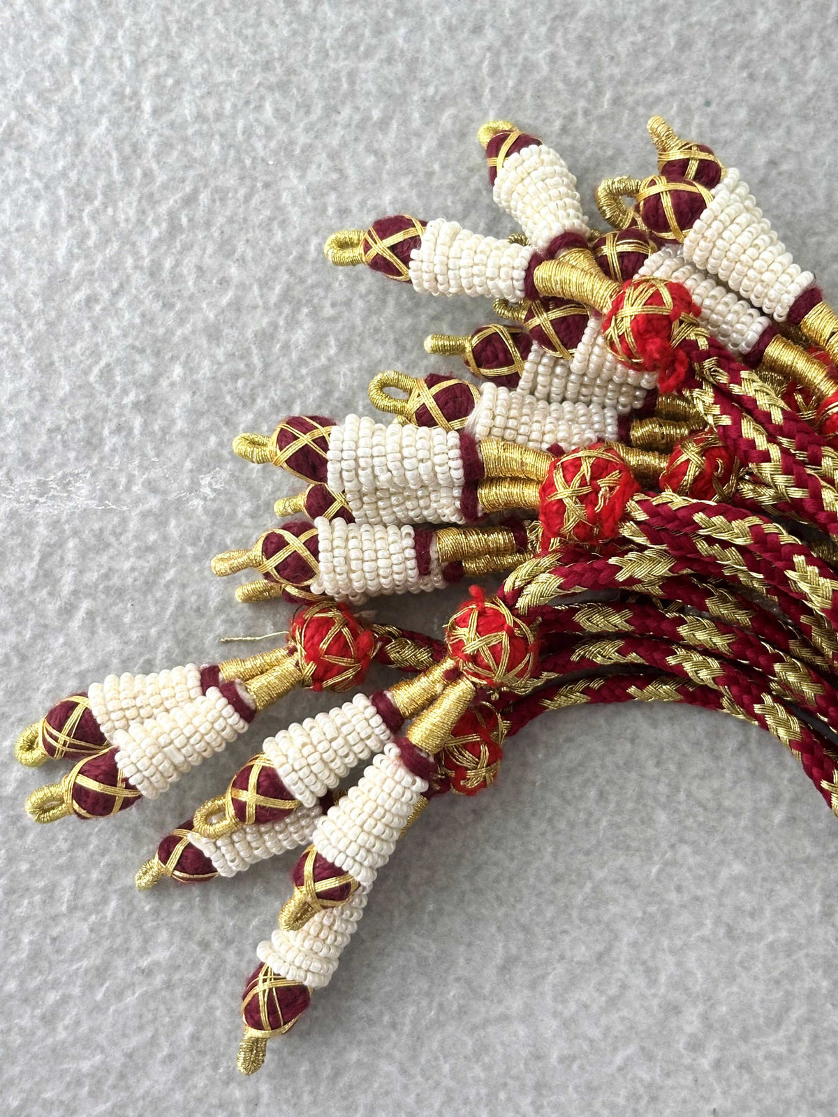 Gold & Maroon Thread Necklace Dori