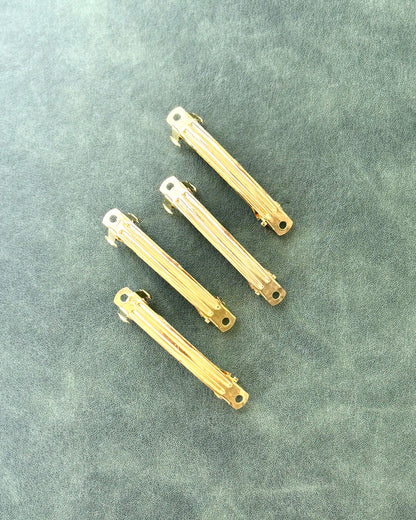 Gold Barrette Hair Clip Bases 2 Inches