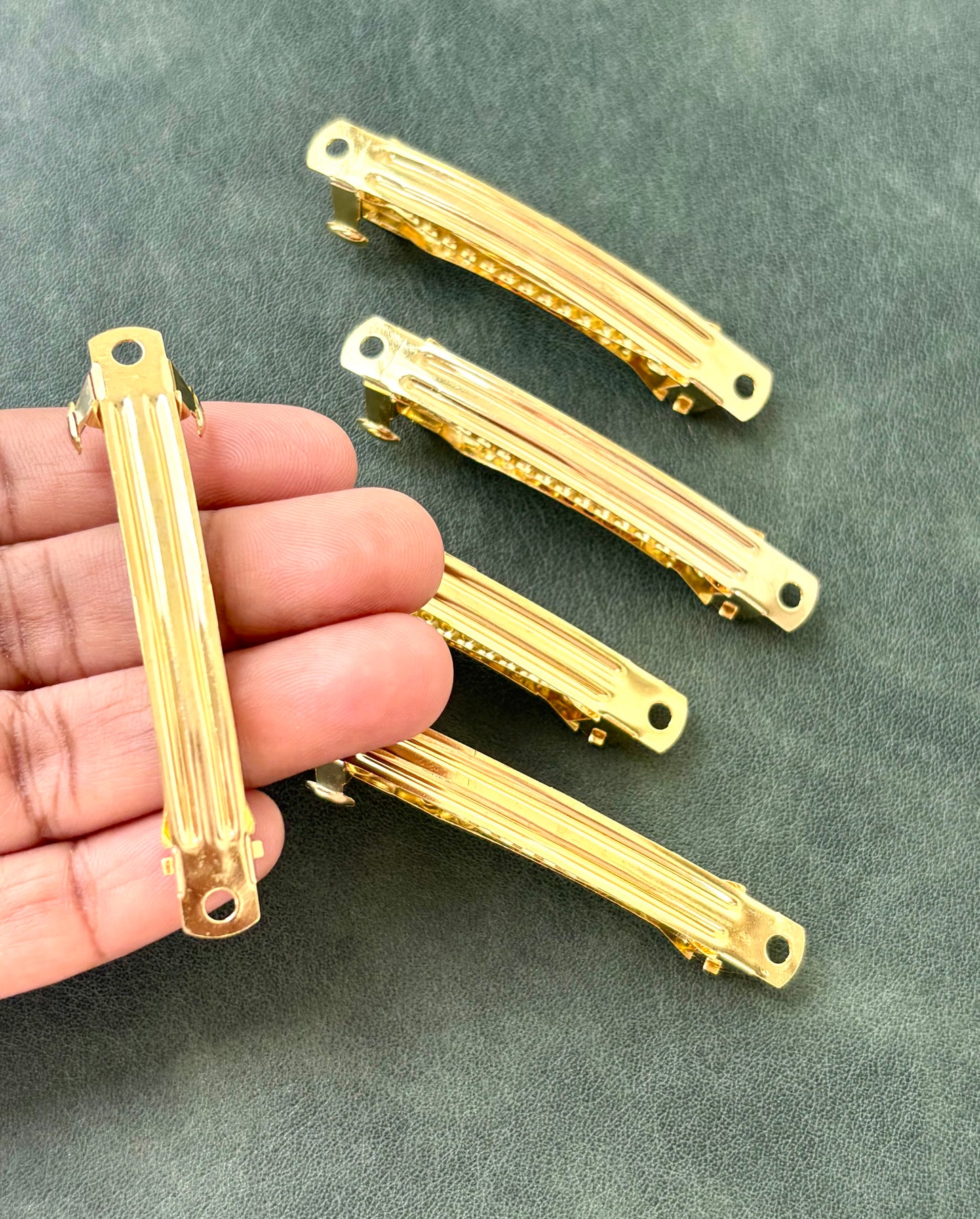 Gold Barrette Hair Clip Bases 2 Inches