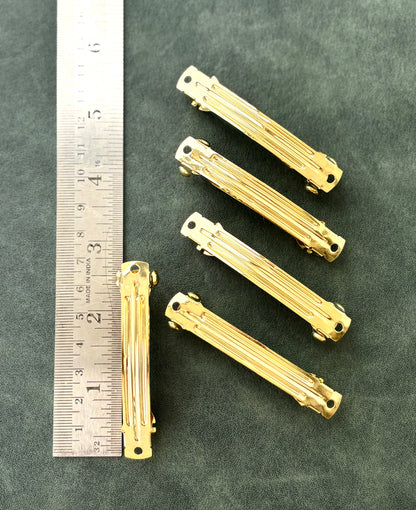 Gold Barrette Hair Clip Bases 2.5 Inches