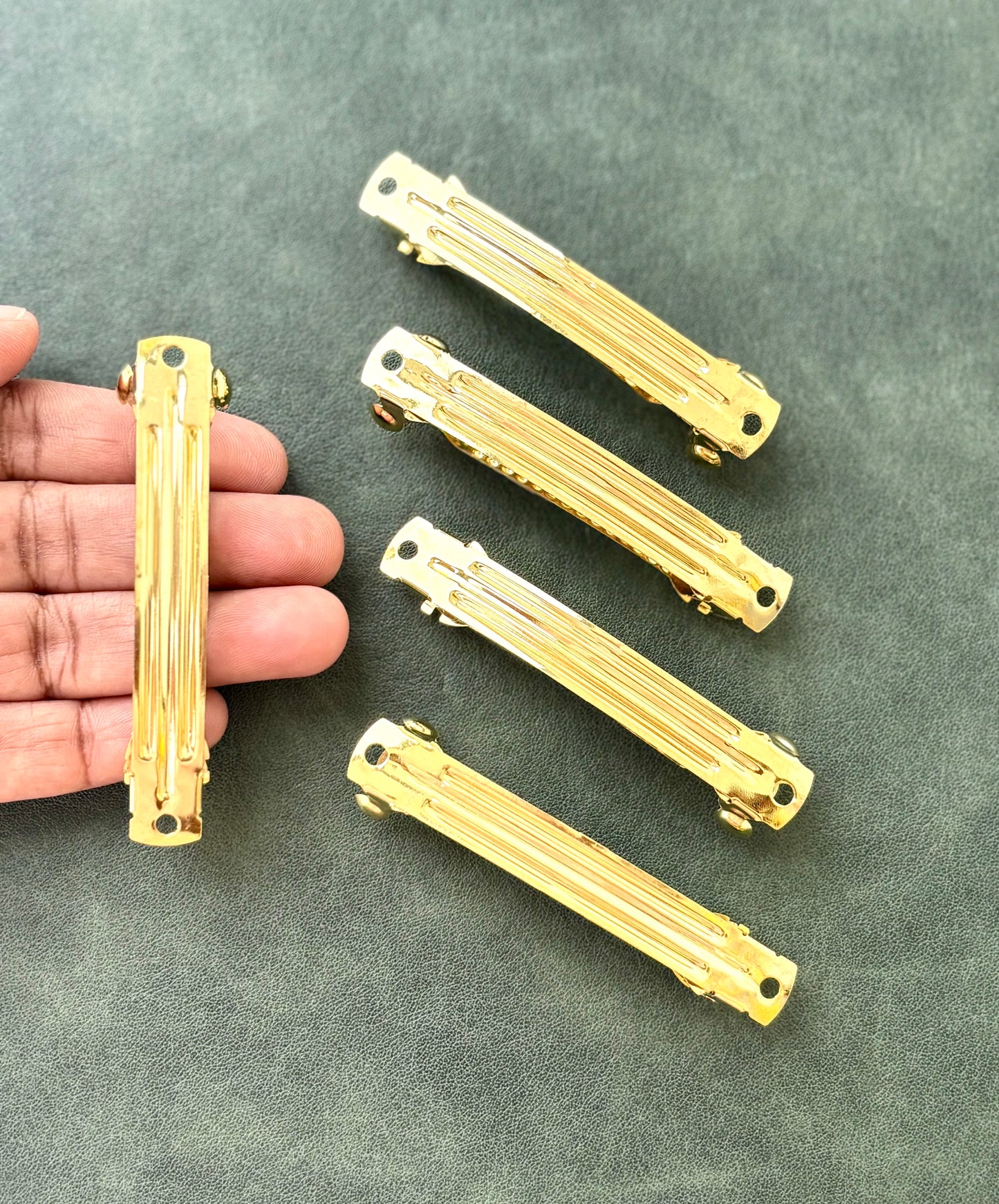 Gold Barrette Hair Clip Bases 2.5 Inches