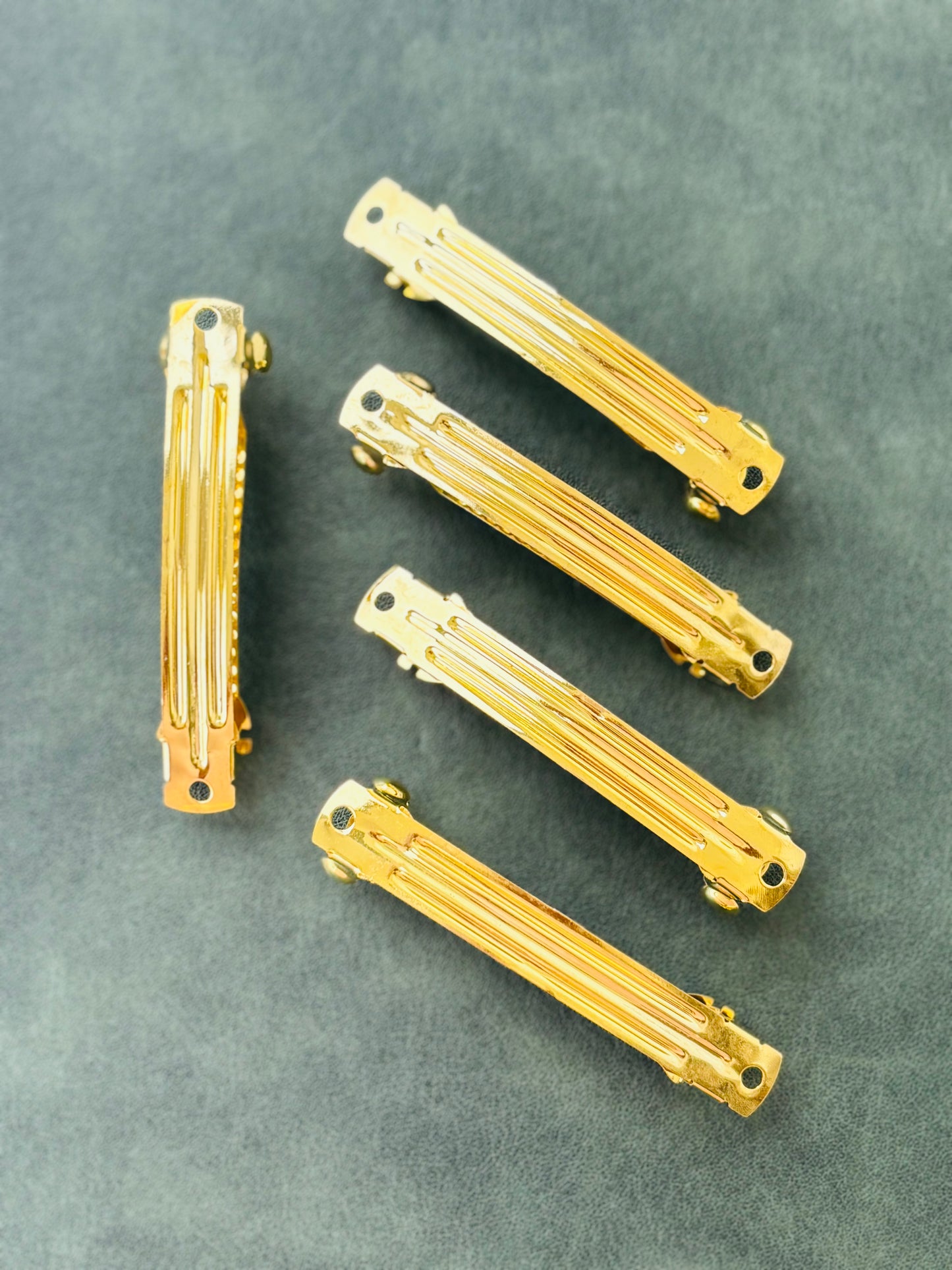 Gold Barrette Hair Clip Bases 2 Inches